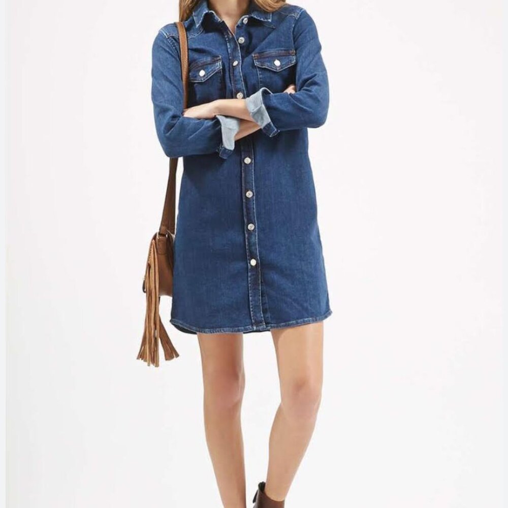 Topshop Moto denim dress EUC size 4